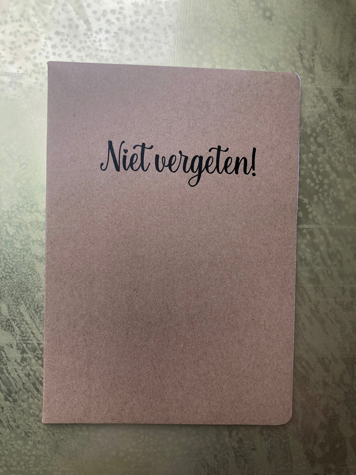 Schrift bruin met tekst